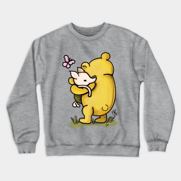 Hugs - Winnie the Pooh and Piglet, too Crewneck Sweatshirt by Alt World Studios